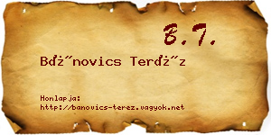 Bánovics Teréz névjegykártya